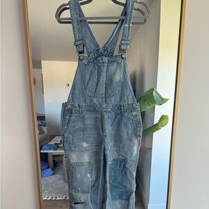 ANTHROPOLOGY Distressed Overalls